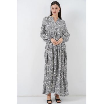 Rochie maxi -  gri - textil