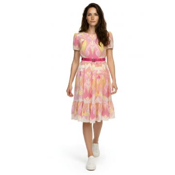 Rochie midi evazata Mandy - Multicolor