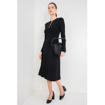 Rochie midi evazata - Negru