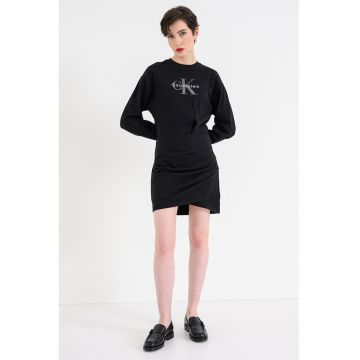 Rochie mini cu aspect 2in1 - Negru/Gri inchis