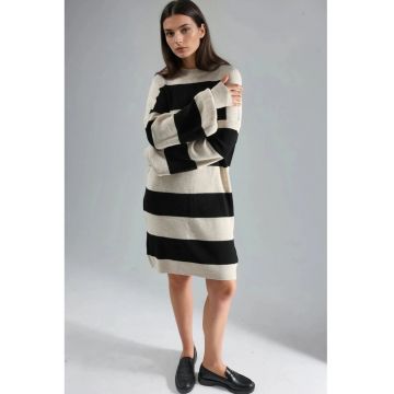 Rochie Mini -  dungi - natural - tricot -