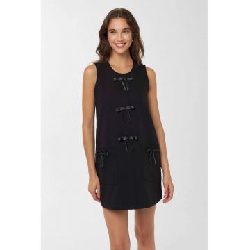 Rochie mini -  neagra - poliester si elastan