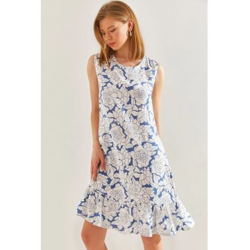 Rochie mini -  volane - Albastru