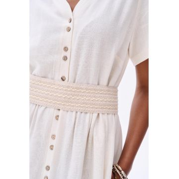 Rochie scruta cu cordon in talie Olive