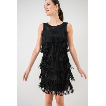 Rochie scurta cu decolteu rotund - Negru
