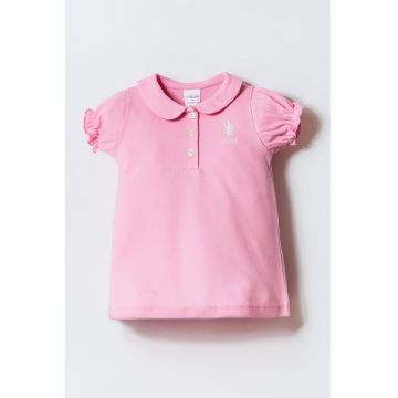 Tricou cu guler Peter Pan - Roz pastel