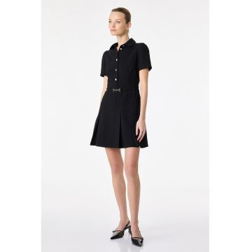 Rochie-camasa cu maneci scurte - Negru