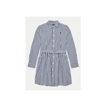 Rochie camasa fete -  Bleumarin/Alb -