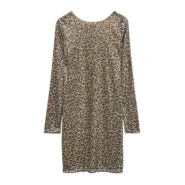 Rochie casual Dama -  bej - poliester reciclat - elastan -