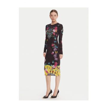 Rochie casual dama  neagra - multicolor