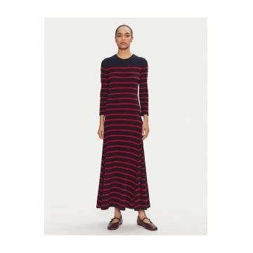 Rochie casual dama  rosu - bleumarin - 2 culori