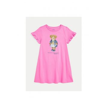 Rochie casual pt fete  roz