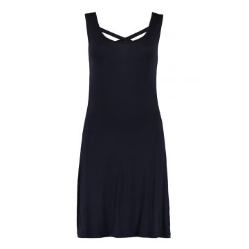 Rochie cu bretele incrucisate pe partea din spate si imprimeu - Albastru ultramarin