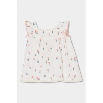 Rochie cu croiala baby-doll si chiloti - Alb fildes