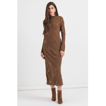 Rochie cu maneci lungi - Maro inchis