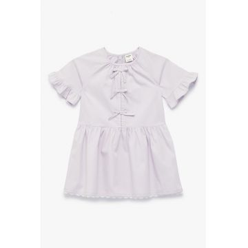 Rochie cu maneci scurte si funda - Lila
