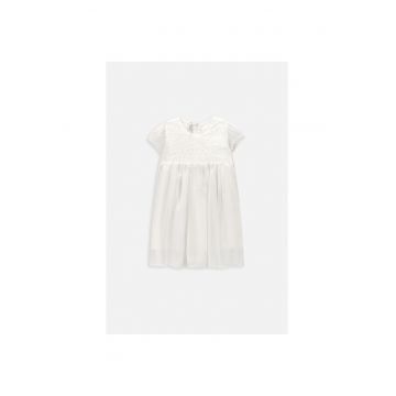 Rochie cu talie Empire si garnituri din dantela - Alb