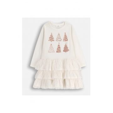 Rochie cu volane si imprimeu