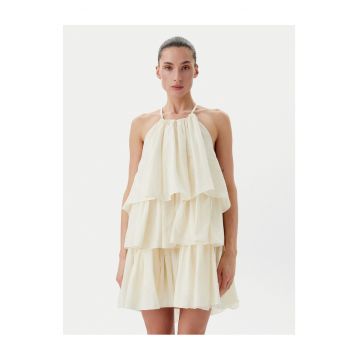 Rochie de cocktail -  bej - maro - fabrica de calitate