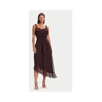 Rochie de cocktail Dama -  maro - 100% poliester reciclat