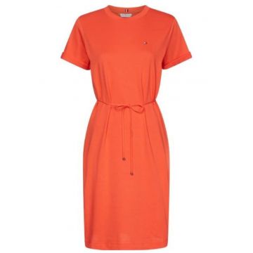 Rochie din bumbac cu cordon in talie -