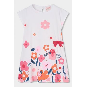 Rochie din bumbac cu imprimeu floral - Rosu/Alb/Portocaliu