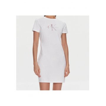 Rochie din bumbac cu print logo -