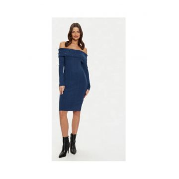 Rochie din tricot cu decolteu pe umeri