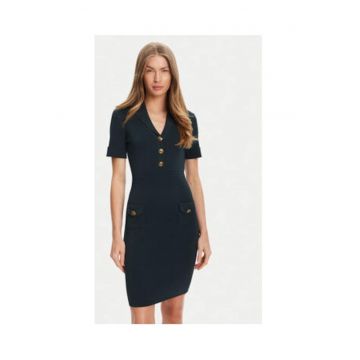 Rochie din tricot cu nasturi decorativi