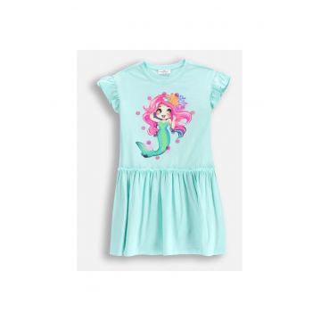 Rochie evazata cu imprimeu grafic -