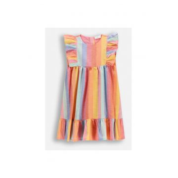 Rochie evazata cu imprimeu in dungi