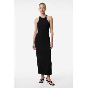 Rochie fara maneci cu detaliu metalic - Negru