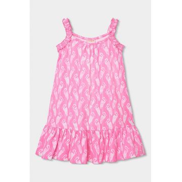 Rochie fara maneci cu imprimeu - Roz