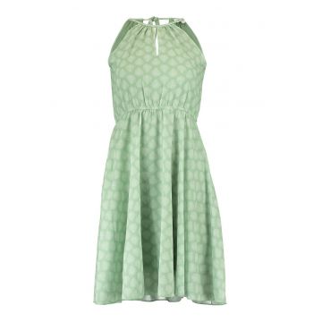 Rochie halter evazata - Verde fistic