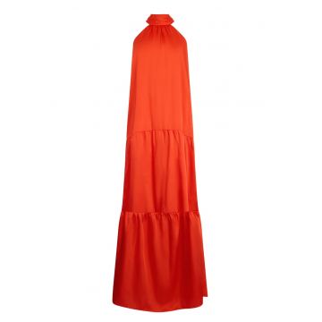 Rochie lejera cu decolteu halter - Portocaliu