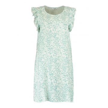 Rochie lejera cu imprimeu floral - Verde pal/Alb murdar
