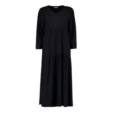 Rochie lunga cu decolteu in V - Negru