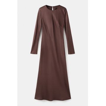 Rochie lunga de satin - Maro inchis