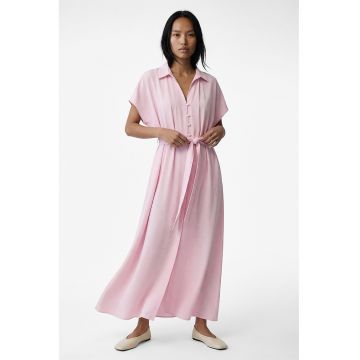 Rochie maxi cu croiala evazata - Roz