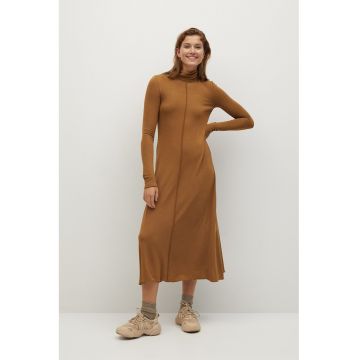 Rochie midi cu guler inalt Almi - Maro scortisoara