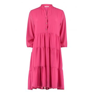 Rochie midi cu model stratificat - Fucsia