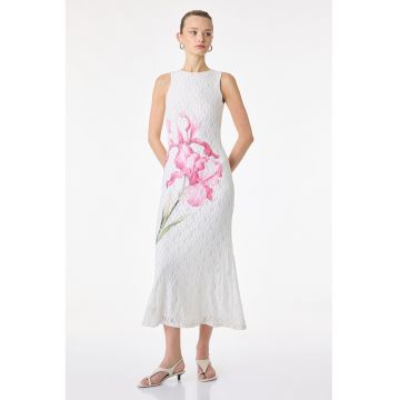 Rochie midi din dantela - Alb murdar