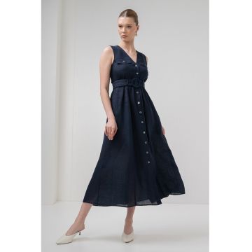 Rochie midi evazata Picchio - Bleumarin