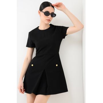 Rochie mini cu buzunare Punto - Negru