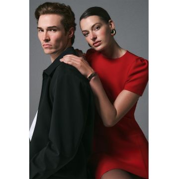 Rochie mini cu maneci scurte - Rosu