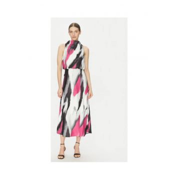 Rochie P4JBNZ22 JYT - 100% poliester - Alb/Gri/Roz