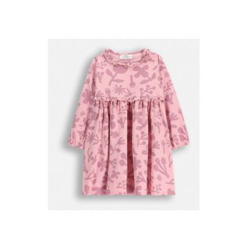 Rochie plisata cu imprimeu floral