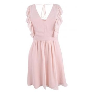 Rochie scurta cu detalii cu volane -