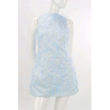 Rochie scurta cu pene ALMEEA - Albastru deschis