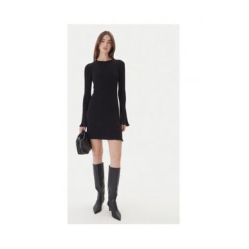 Rochie tricotata de dama -  63% viscoza - 37% poliamida - Negru